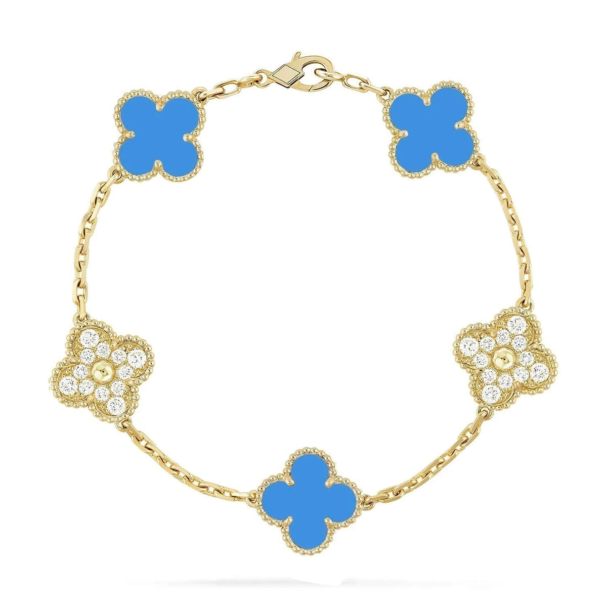 [?Vintora] CLOVER 5 MOTIF BLUE AGATE BRACELET COLLECTION