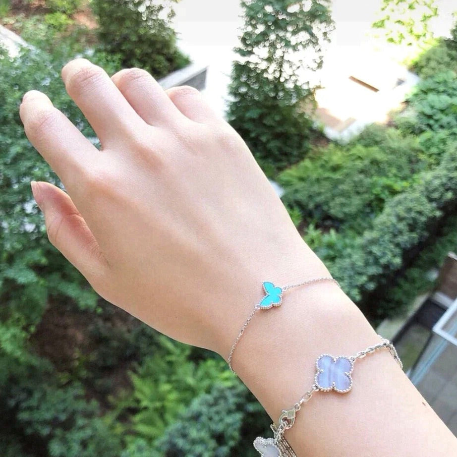 [Vintora]BRACELET PAPILLON TURQUOISE PAPILLON ARGENT