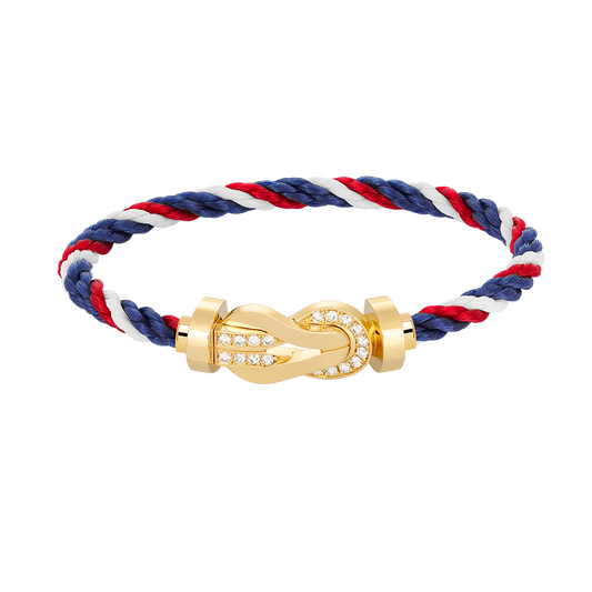 [Vintora]CHANCE LARGE 8 FIGURE BUCKLE HALF DIAMOND BRACELET GOLD