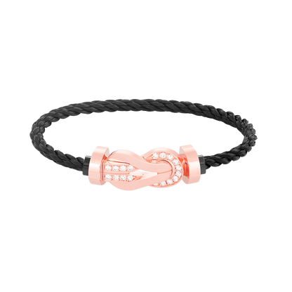 [Vintora]CHANCE LARGE 8 FIGURE BUCKLE HALF DIAMOND BRACELET ROSE GOLD