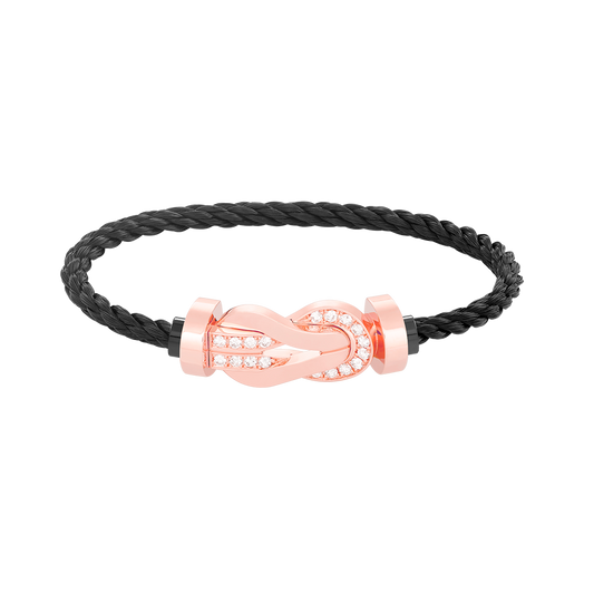 [Vintora]CHANCE LARGE 8 FIGURE BUCKLE HALF DIAMOND BRACELET ROSE GOLD