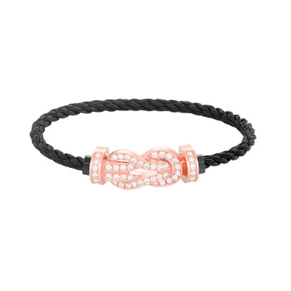 [Vintora]CHANCE LARGE 8 FIGURE BUCKLE FULL DIAMOND BRACELET ROSE GOLD