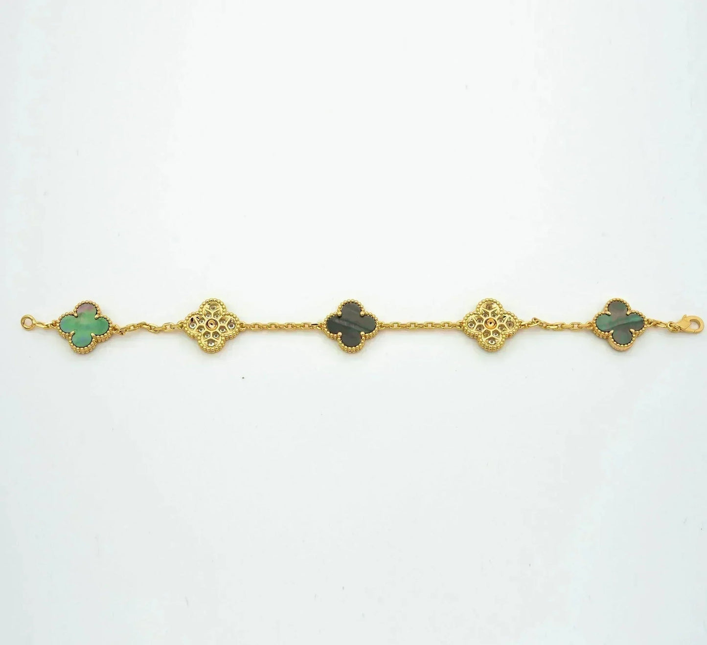 [?Vintora] CLOVER 5 MOTIF GRAY MOP BRACELET COLLECTION