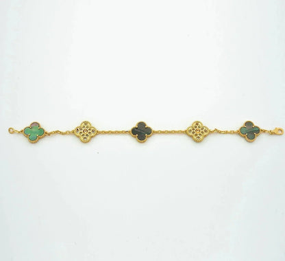 [?Vintora] CLOVER 5 MOTIF GRAY MOP BRACELET COLLECTION