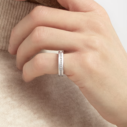 [Vintora]ZERO 1 ONE-BAND PAVED DIAMONDS ON THE SPIRAL RING
