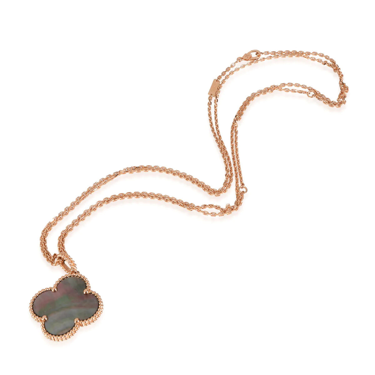 [Vintora]COLLIER GRAND TRÈFLE CLOVER 25 MM EN OR ET NACRE NOIRE