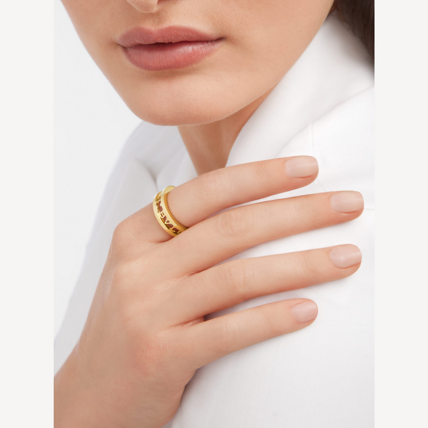 [Vintora]ZERO 1 ONE-BAND WITH OPENWORK LOGO SPIRAL RING