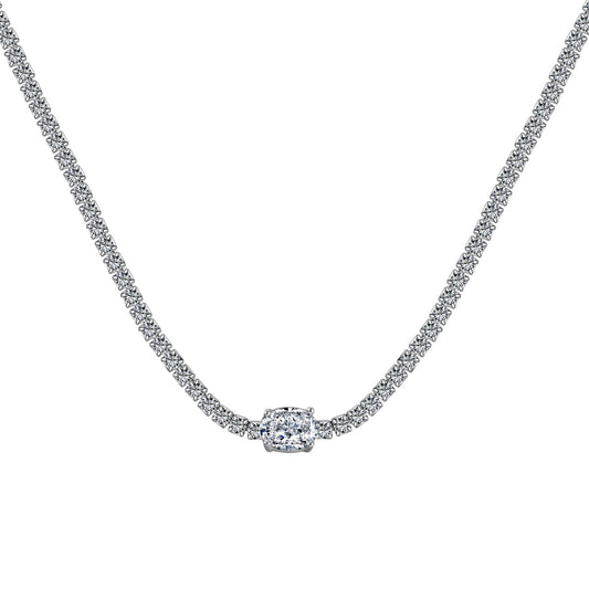 [Vintora Jewelry]1.0 Carat Shining Oval Cut Necklace