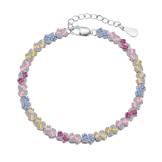 [Vintora Jewelry]Ornate Colorful Flower Shape Party Bracelet