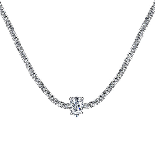 [Vintora Jewelry]1.0 carat Unique Pear Cut Tennis Necklace