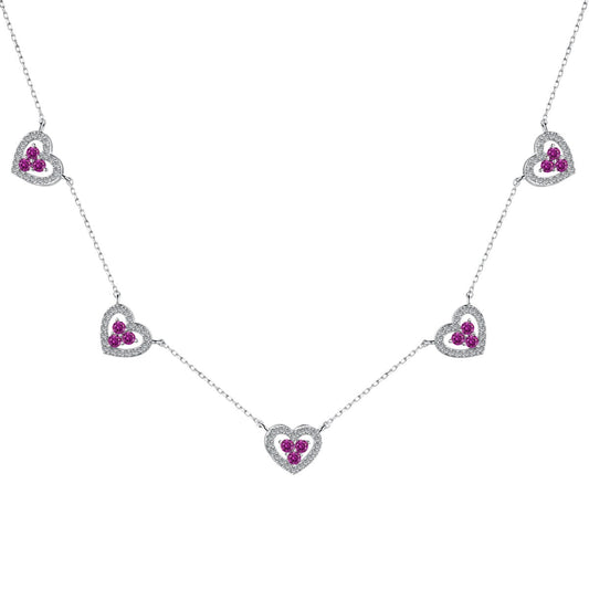 [Vintora Jewelry]Sparkling Five Heart Necklace