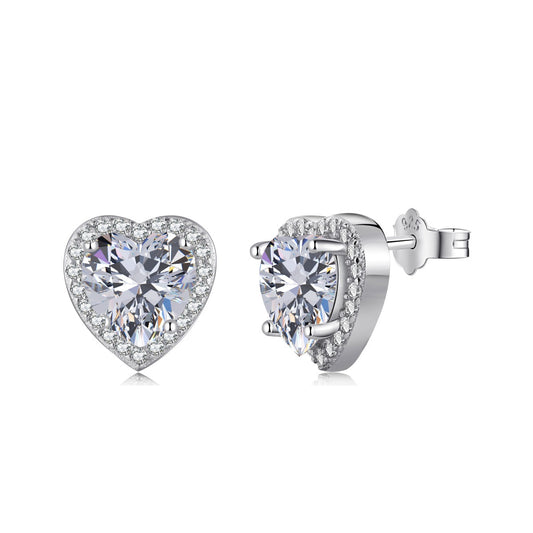 [Vintora Jewelry]Sparkling Heart Shape Lover Earrings
