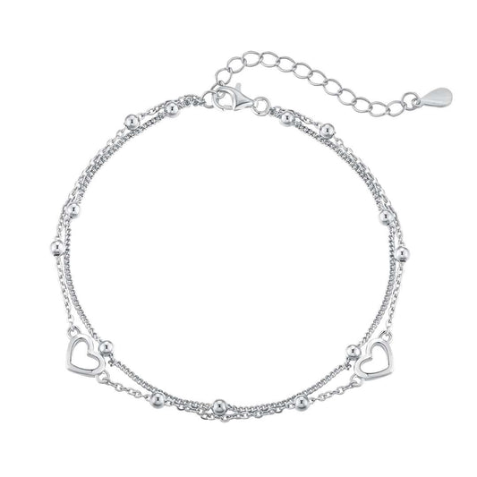 [Vintora Jewelry]Dainty Double Layer Love Heart Bracelet
