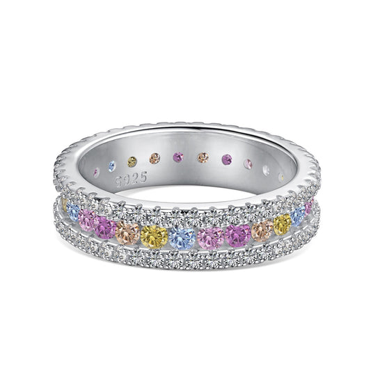 [Vintora Jewelry]Delicate Colorful Round Cut Daily Ring