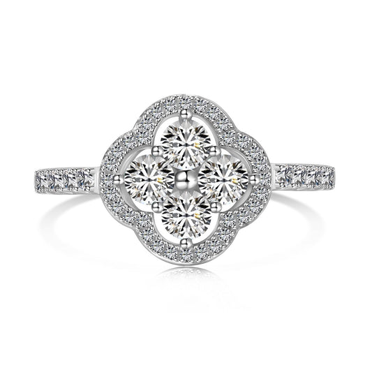 [Vintora Jewelry]Four Leaf Clover Flower Design Ring