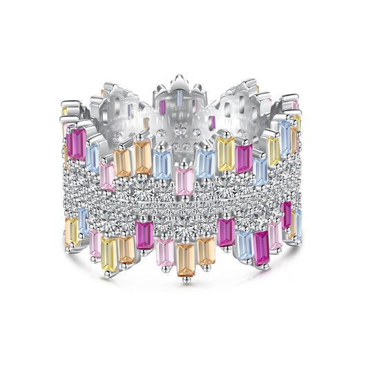 [Vintora Jewelry]Luxurious Colorful Radiant Cut Daily Ring