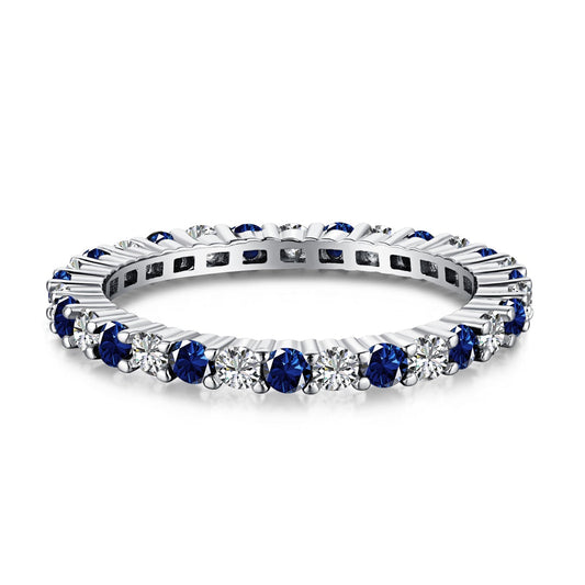 [Vintora Jewelry]Exquisite Colorful Round Cut Tennis Ring