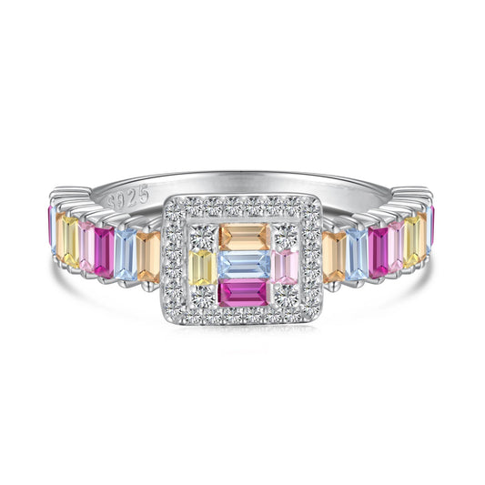 [Vintora Jewelry]Exquisite Colorful Radiant Cut Party Ring