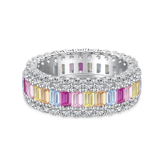 [Vintora Jewelry]Dainty Colorful Radiant Cut Daily Ring