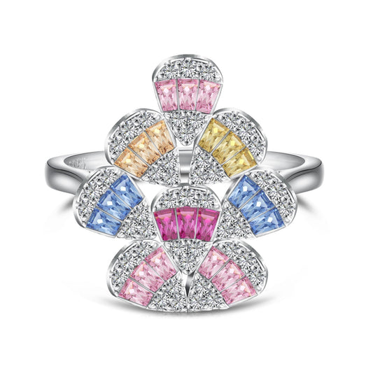 [Vintora Jewelry]Sparkling Colorful Water Drop Shape Daily Ring