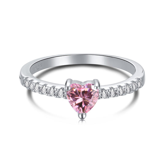 [Vintora Jewelry]0.5 Carat CaratEternity Charming Heart Shape Lover Ring