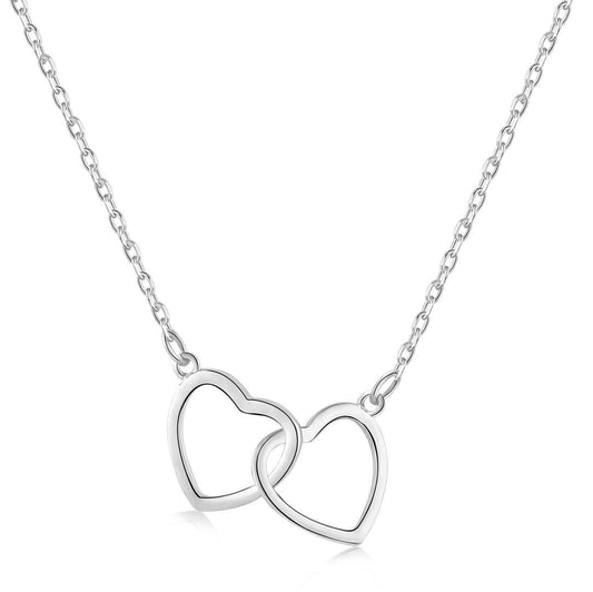 [Vintora Jewelry]Sterling Silver Love Double Ring Necklace