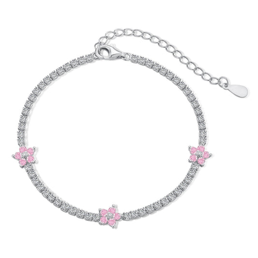 [Vintora Jewelry]Sparkling Flower Shape Tennis Bracelet