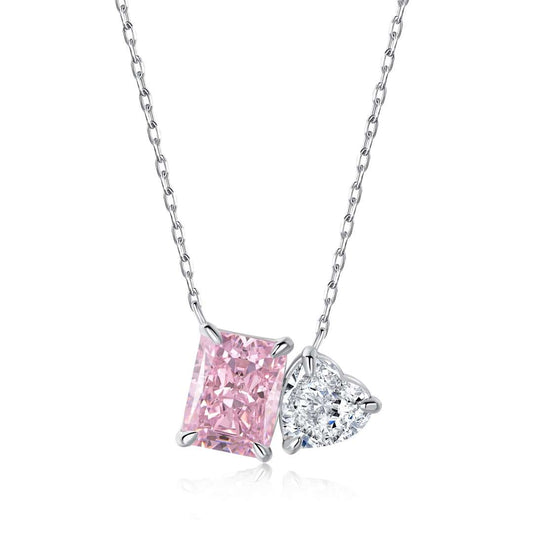 [Vintora Jewelry]Dazzling Square & Heart Shape Necklace