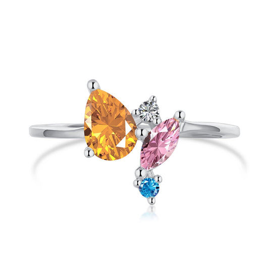 [Vintora Jewelry]Radiant Colorful Multi Cut Daily Ring