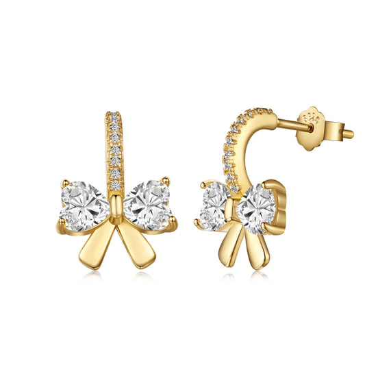 [Vintora Jewelry]Exquisite Earrings With Heart-Shaped Bow Design