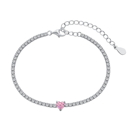 [Vintora Jewelry]0.5 Carat Elegant Romantic Heart Shape Lover Bracelet