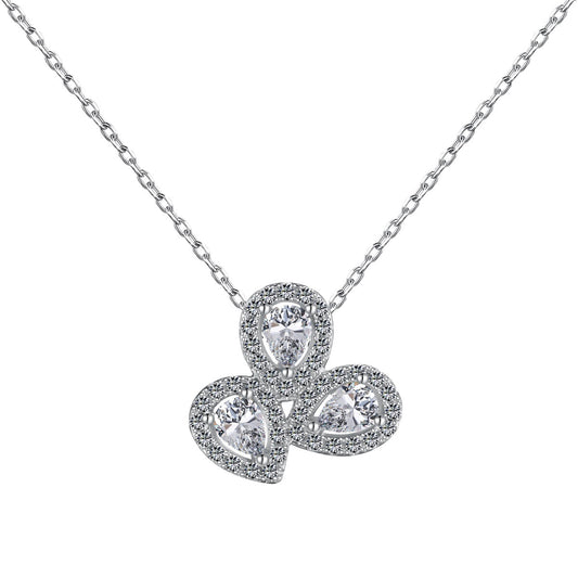 [Vintora Jewelry]Elegant Flower Shape Pear Cut Necklace