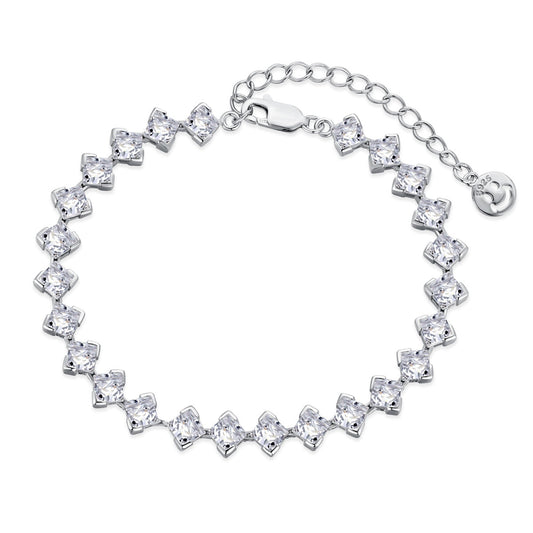 [Vintora Jewelry]0.5 Carat Ornate Princess Cut Daily Bracelet
