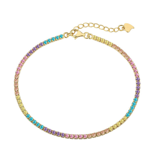 [Vintora Jewelry]Dazzling Colorful Round Cut Daily Bracelet
