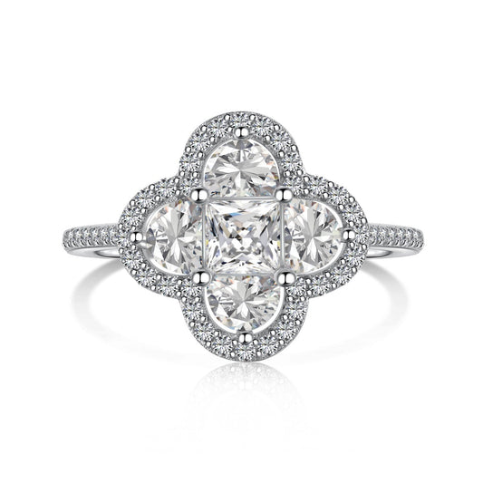 [Vintora Jewelry]Luxurious Eternity Flower Shape Banquet Ring