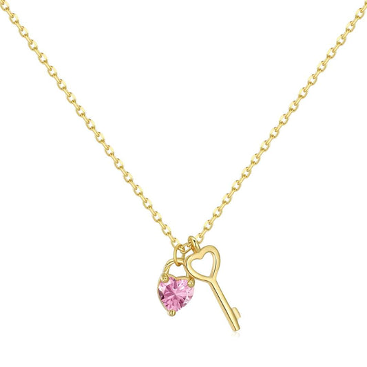 [Vintora Jewelry]Unique Heart Shape Key Pendent Necklace