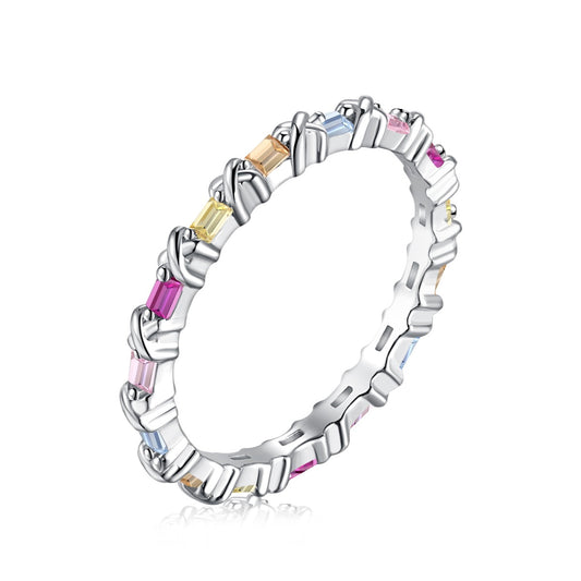 [Vintora Jewelry]Charming Colorful Round Cut Daily Ring