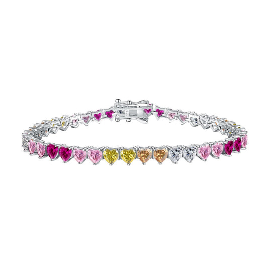 [Vintora Jewelry]Luxurious Colorful Romantic Heart Shape Lover Bracelet