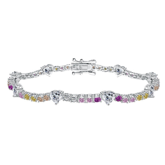 [Vintora Jewelry]Romantic Heart Shape Round Cut Lover Bracelet