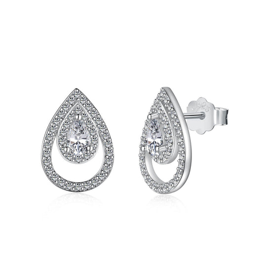 [Vintora Jewelry]Sparkling Delicate Water Drop Shape Daily Earrings
