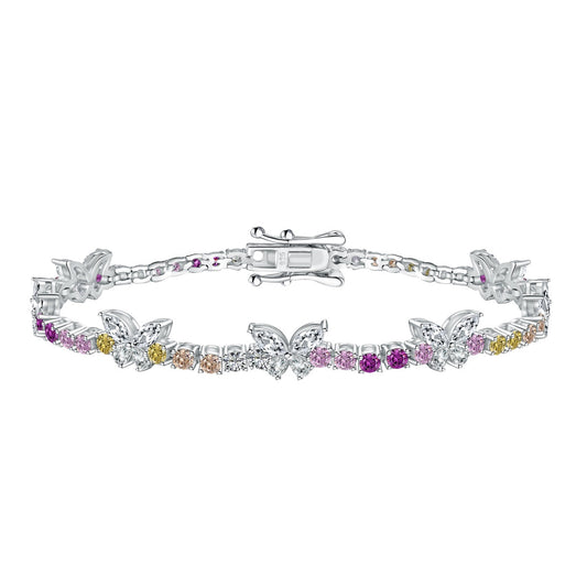 [Vintora Jewelry]Ornate Colorful Butterfly Shape Round Cut Daily Bracelet