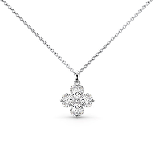 [Vintora Jewelry]Heart-Shaped Four-Leaf Clover Bead Necklace