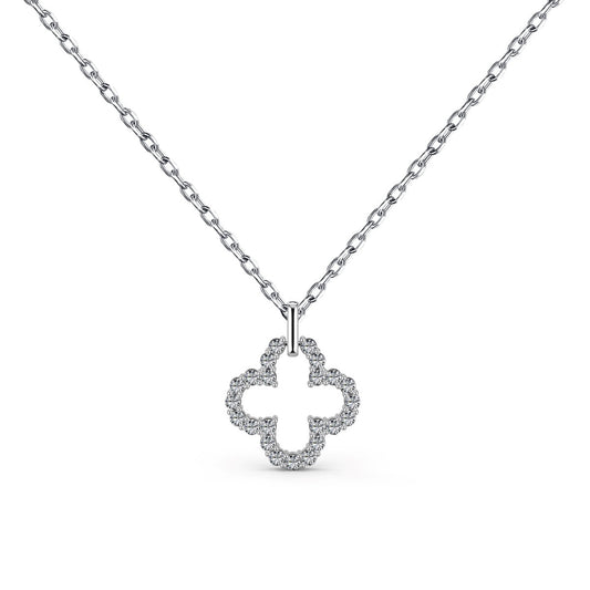 [Vintora Jewelry]Four-Leaf Clover Hollow Design Exquisite Necklace
