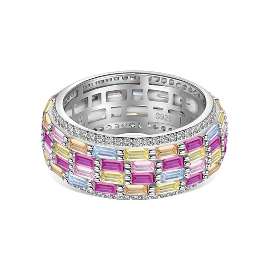 [Vintora Jewelry]Radiant Colorful Radiant Cut Daily Ring