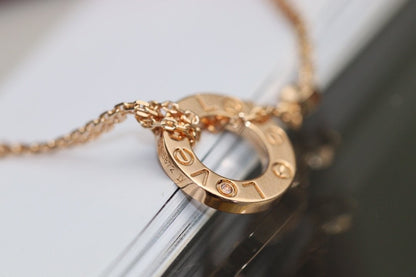 [Vintora]LOVE NECKLACE ADJUSTABLE ROSE GOLD 2 DIAMOND