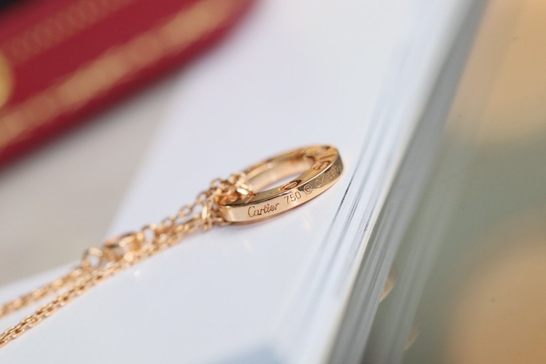 [Vintora]LOVE NECKLACE ADJUSTABLE ROSE GOLD 2 DIAMOND