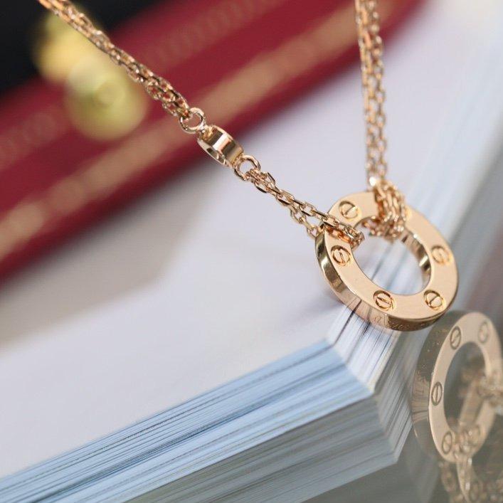 [Vintora]LOVE NECKLACE ADJUSTABLE ROSE GOLD 2 DIAMOND