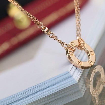 [Vintora]LOVE NECKLACE ADJUSTABLE ROSE GOLD 2 DIAMOND