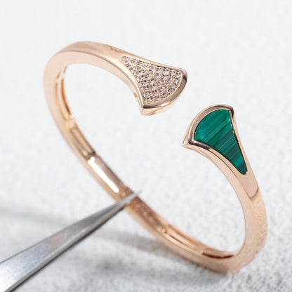 [Vintora]DREAM BRACELET OPEN MALACHITE PINK GOLD