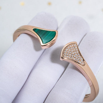 [Vintora]DREAM BRACELET OPEN MALACHITE PINK GOLD